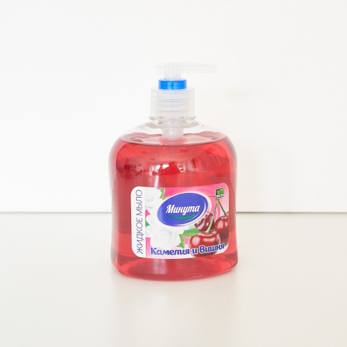 Жидкое мыло ”Минута” Камелия и вишня 500 г с дозатором