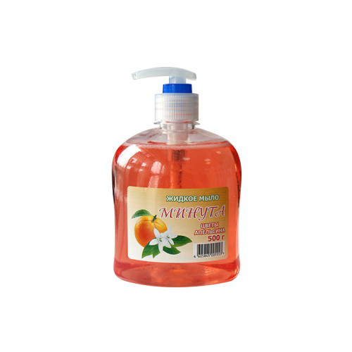 Жидкое мыло с дозатором  ”Минута” Цветы апельсина 500гр