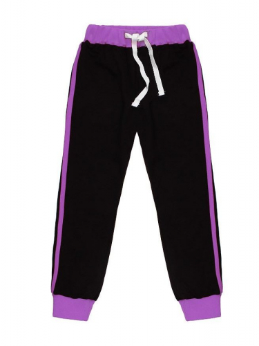Спортивный комплект для девочки с розовым джемпером и черными брюками