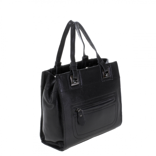Элегантная женская сумочка Live_Veron из мягкой натуральной кожи черного цвета.