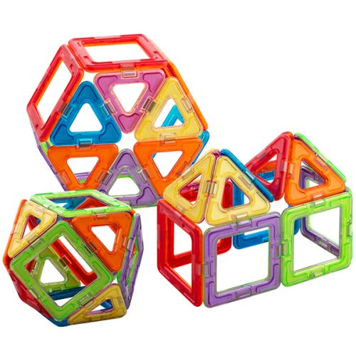 Магнитой Конструктор магнитный 6 квадратов, 8 треугольников (4 - с окном)