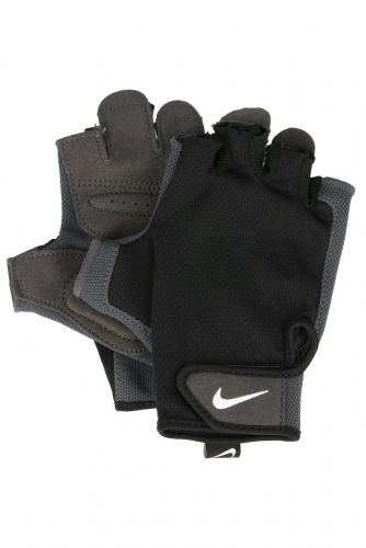 NIKE MEN'S ESSENTIAL FITNESS GLOVES XL BLACK/ANTHRACITE/WHITE, перчатки тренировочные, (057) черн/черн/бел
