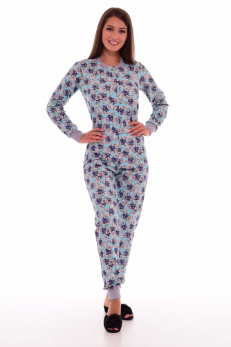 Пижама женская 1-144 комбинезон (голубой)