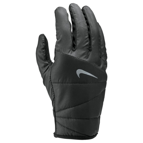 NIKE MEN'S QUILTED RUN GLOVES 2.0 L BLACK/SILVER, мужские перчатки для бега, (042) черн/серебр