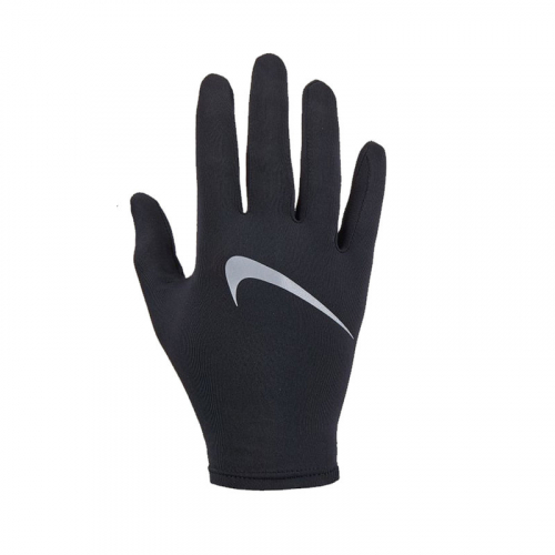 NIKE MILER RUNNING GLOVE L/XL BLACK/SILVER, мужские перчатки для бега, (042) черн/серебр