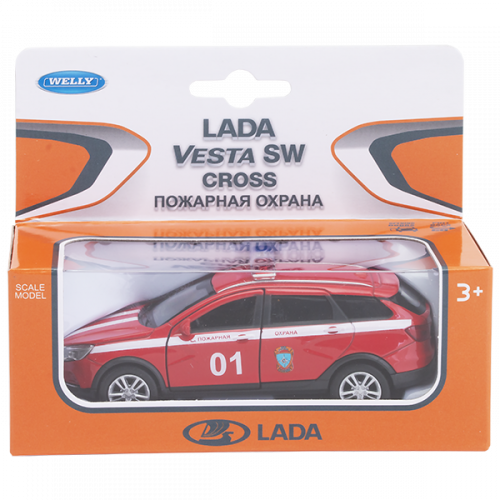 Игрушка модель машины 1:34-39 LADA VESTA SW CROSS пожарная охрана