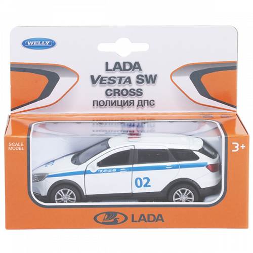 Игрушка модель машины 1:34-39 LADA VESTA SW CROSS полиция ДПС