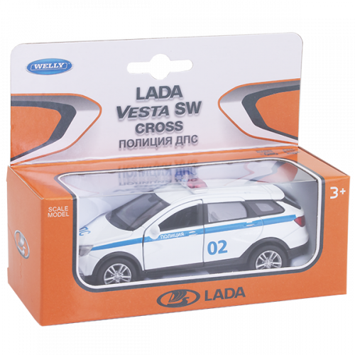 Игрушка модель машины 1:34-39 LADA VESTA SW CROSS полиция ДПС