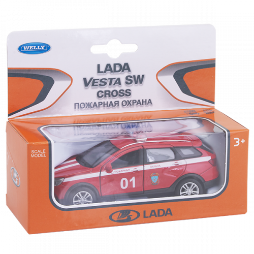 Игрушка модель машины 1:34-39 LADA VESTA SW CROSS пожарная охрана