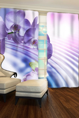 Комплект фотоштор Орхидея 2 полотна размером 150x255 см