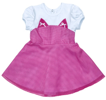 Я323 платье (кулирка+ткань в виде плотной сетки) кошечка-розовый