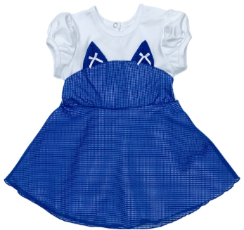 Я323 платье (кулирка+ткань в виде плотной сетки) кошечка-голубой