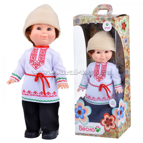 Кукла Митя в марийском костюме, со звуком