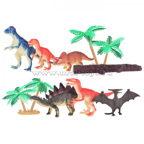 1Toy Набор животных,Динозавры с аксесс.10шт