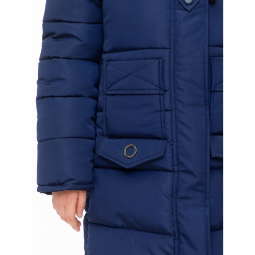 Пальто зимнее для девочки Надя 151904 синий DISVEYA