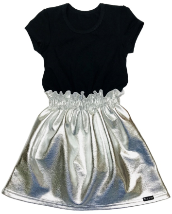П451 платье (кулирка с лайкрой+футер) черный-серебро