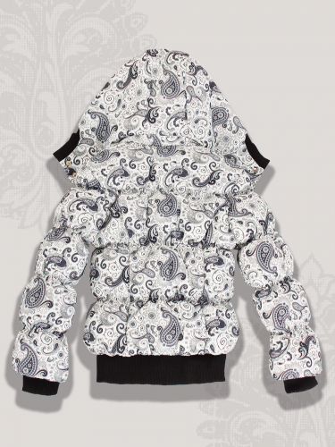Куртка зимняя детская Merlion Elina (бело/черный принт)
