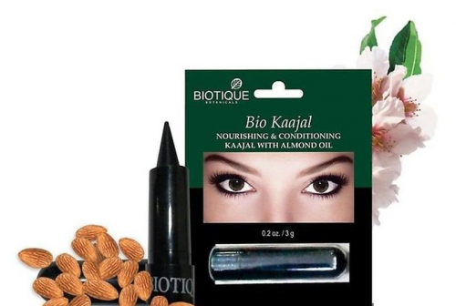 Подводка для глаз Bio Kaajal Nourishing&Conditioning Eye Liner With Almond Oil Biotique, 3 г