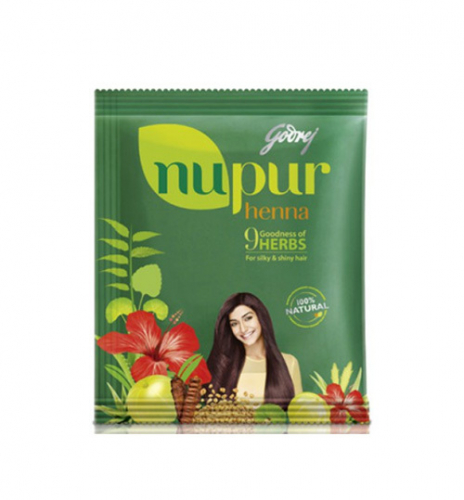 Хна для волос 9 трав Нупур, Nupur Henna 9 Herbs, 140 г