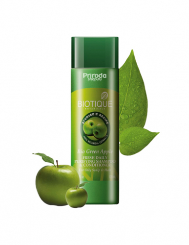 Освежающий шампунь с зелёным яблоком Bio Green Apple Biotique, 190 мл