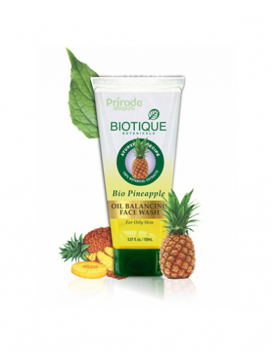 Гель для умывания с ананасом, для нормальной и жирной кожи Bio Pineapple Biotique, 100 мл