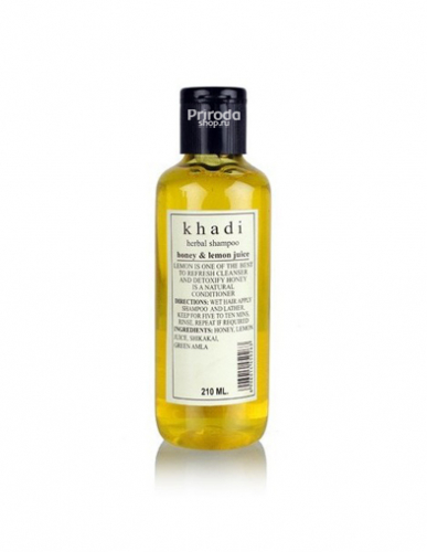 Шампунь для волос Мед и Лимонный сок, Herbal Shampoo honey&lemon juice Khadi, 210 мл