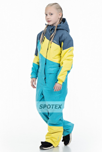 Детский горнолыжный комбинезон Snow Headquarter T-8811 Blue (голубой+желтый+джинс)