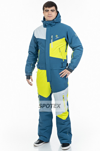 Горнолыжный комбинезон мужской Snow Headquarter A-8826 Blue (джинс с желтым)