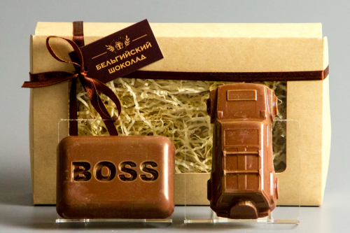 Шоколадные фигурки 2в1 «Boss + Джип»
