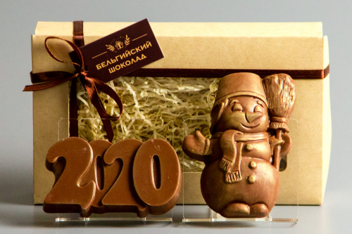 Шоколадные фигурки 2в1 «2020 + Снеговик 1»