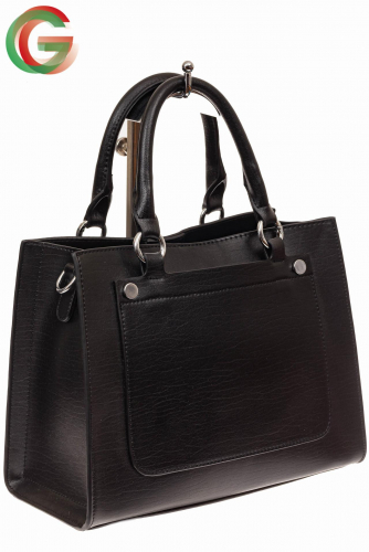 Классическая женская сумка из натуральной кожи, цвет черный