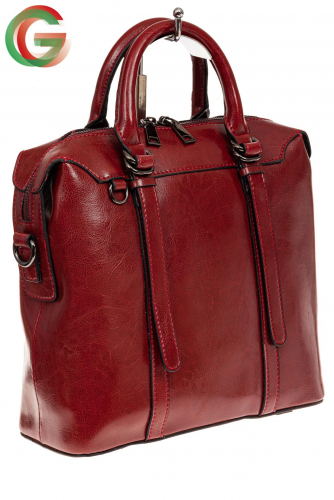 Недорогая сумка из натуральной кожи, цвет красный