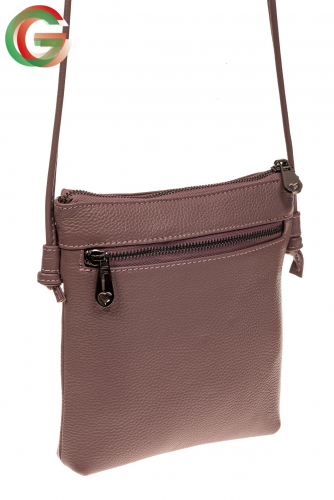 Женская сумка Flat из натуральной кожи, цвет сирень