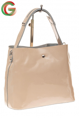 Женская сумка шоппер из натуральной кожи, цвет молочно-белый