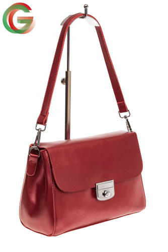 Классическая женская сумка из натуральной кожи, цвет бордо