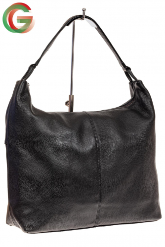 Большая женская сумка из натуральной кожи, цвет черный
