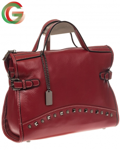 Женская сумка кантри из натуральной кожи, цвет красный