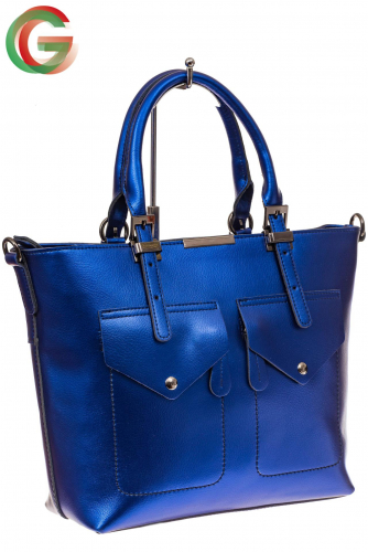 Модная женская сумка из натуральной кожи, цвет синий