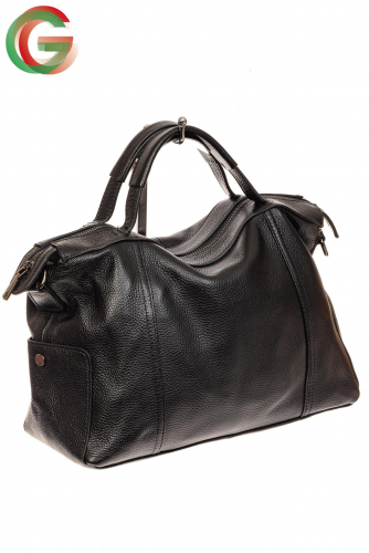 Мягкая сумка из натуральной кожи, цвет черный