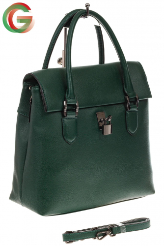 Женская сумка из натуральной кожи, цвет зеленый