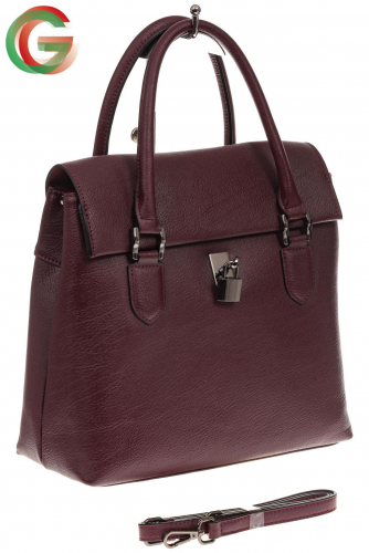 Женская сумка из натуральной кожи, цвет бордо