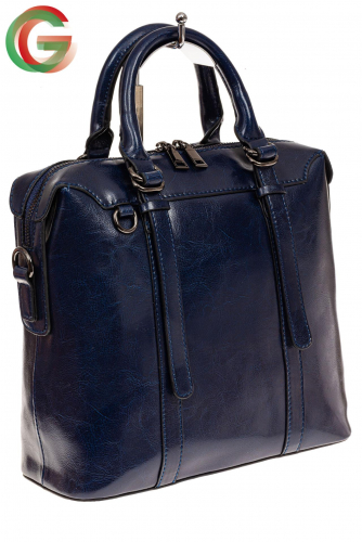 Недорогая сумка из натуральной кожи, цвет синий