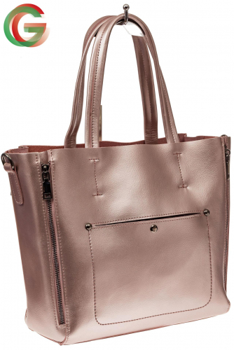 Женская сумка из натуральной кожи, цвет розовый