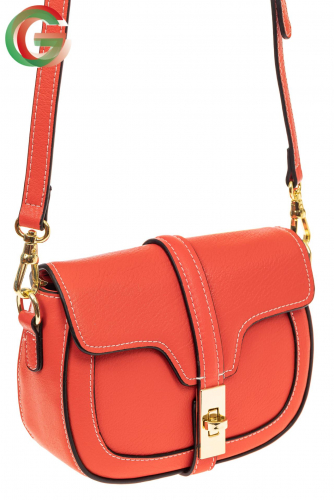 Сумка-малышка saddle bag из натуральной кожи, цвет красный