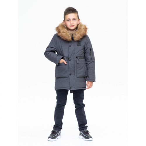 Куртка зимняя для мальчика Ростик 141901 темно-серый DISVEYA