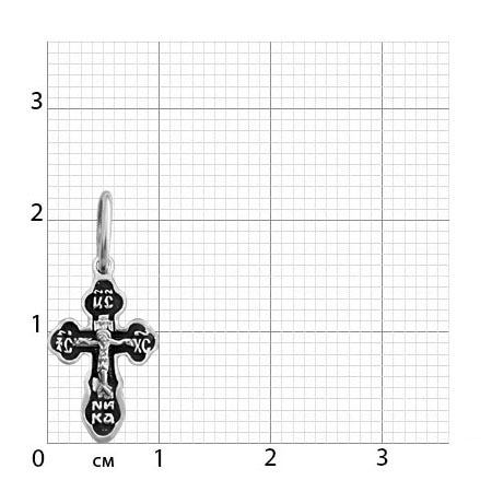 2-026-3 Крест из серебра частичное чернение литье