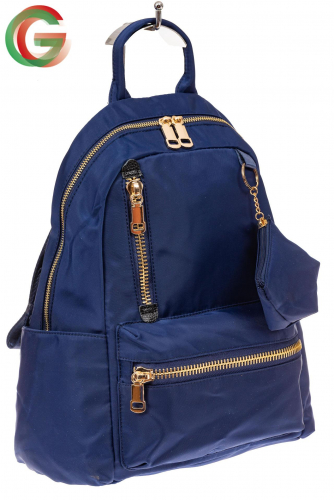 Женский городской рюкзак из гладкого текстиля, цвет синий
