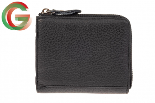 Женский кошелек-портмоне из натуральной кожи, цвет черный