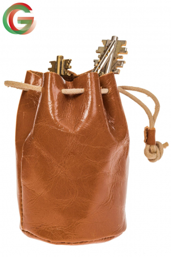 Женский кошелек-мешок из натуральной кожи, цвет коричневый