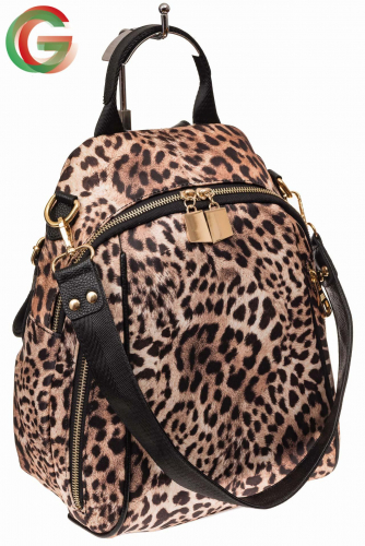 Женский рюкзак из искусственной кожи, леопардовый принт